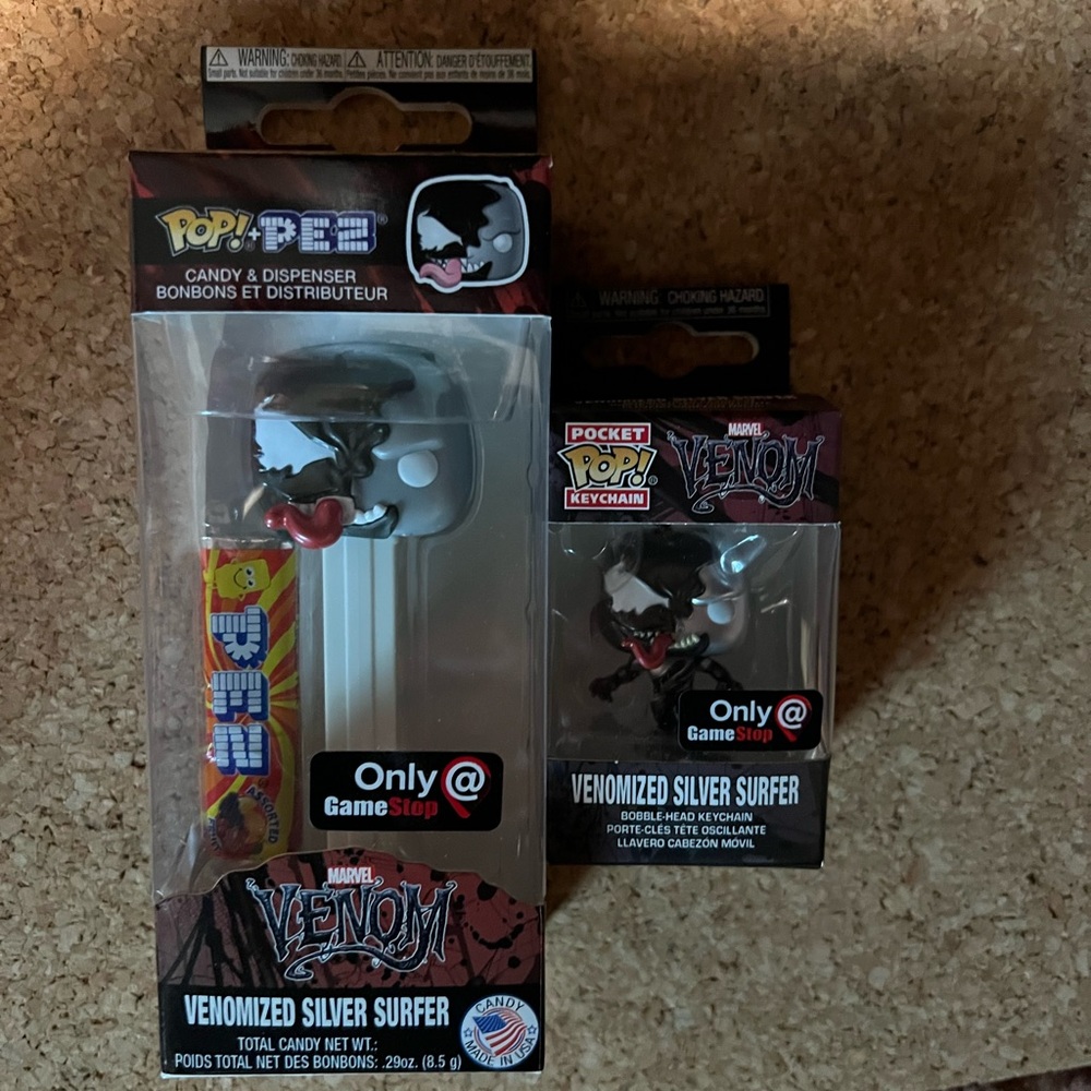 Funko Marvel Venomized Silver Surfer Candy Dispenser and Pocket Keychain